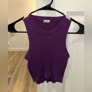 Garage purple high neck cropped tank top size S